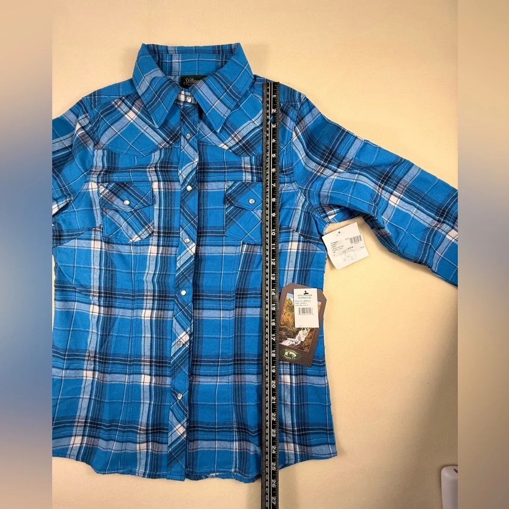 Stillwater Supply Co Blue Plaid Button-Up Western Shirt Womens NWT - Picture 7 of 13